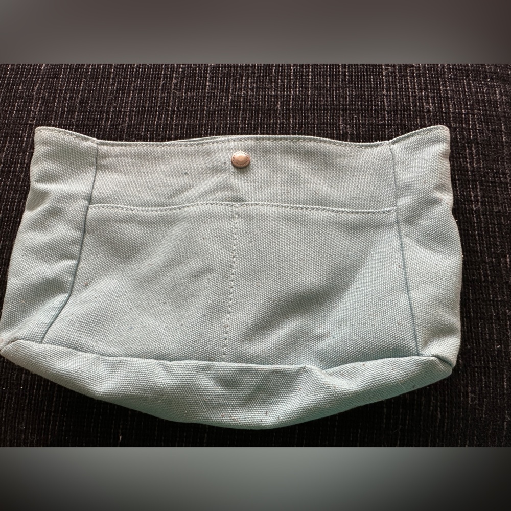 Portland Leather Canvas purse organizer Small Dusty Blue